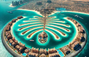An_aerial_view_of_the_Palm_Jumeirah_in_Dubai,_a_st